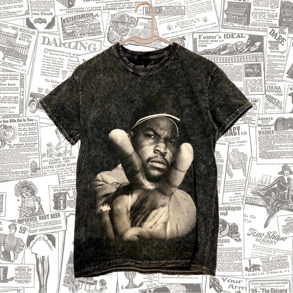 Black, vintage look, ice cube tshirt - Picture 1 of 2